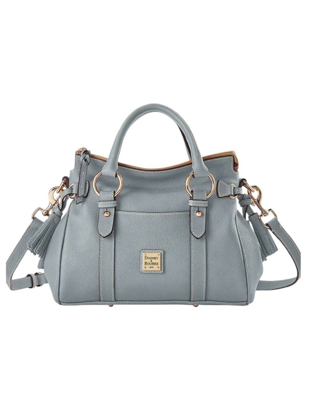 Dooney & Bourke Slate ASH Grey Leather Satchel Sorrento 30 | Front Pocket NEW